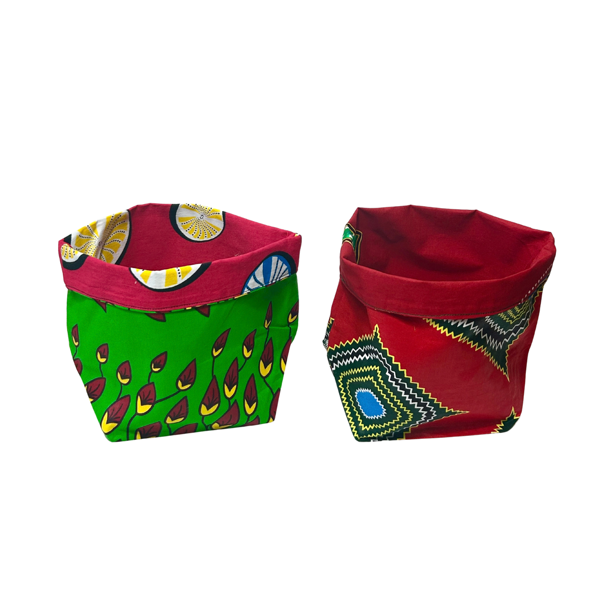African fabric pots